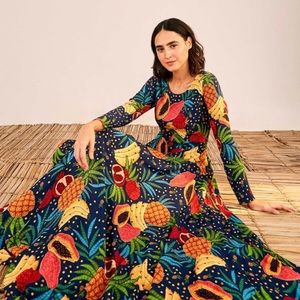 NWT Farm Rio Fruit Forest Maxi Dress